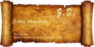 Zahn Dominik névjegykártya